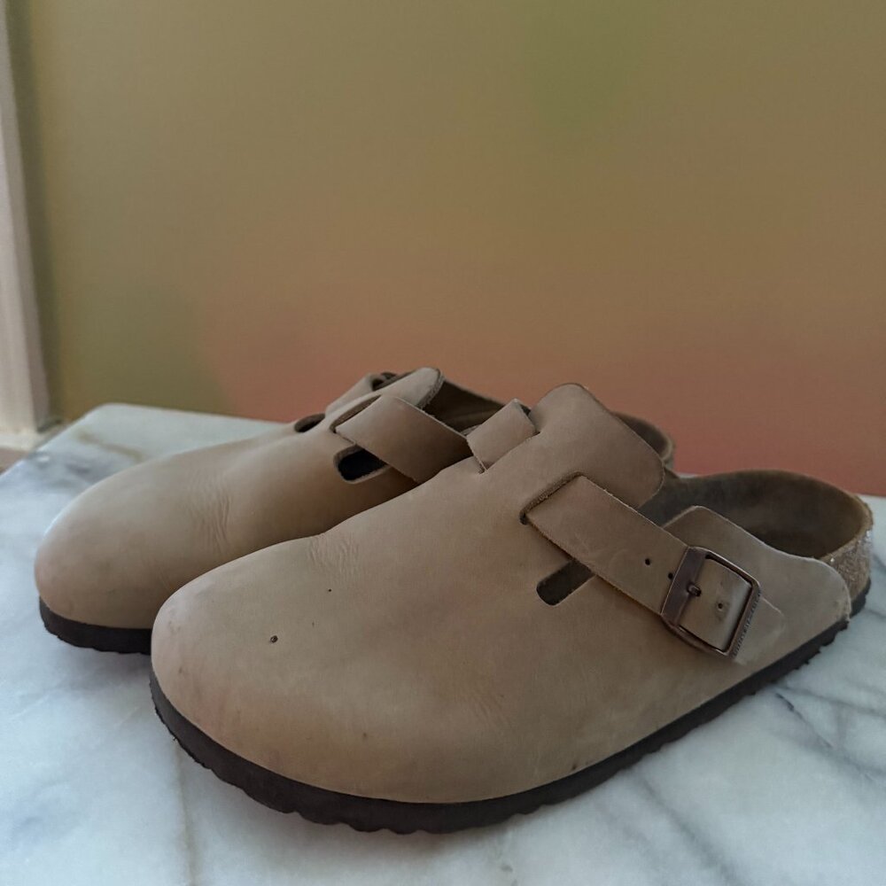 Birkenstock Boston Soft Footbed Oiled Leather Tobacco Brown Size 8-8.5